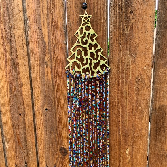 NEW! Multicolored Rainbow Beaded Bohemian Christmas Tree Sun Catcher Mobile - Picture 7 of 11